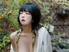 双麻花女生Aram真空羽绒服户外诱惑写真2