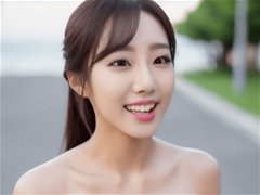 户外高速路边的AI美女韩风扑面而来