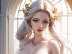 黄金殿堂上如梦如幻的AI女主气场强大
